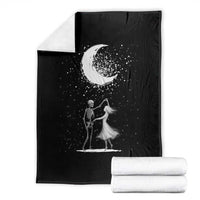 Skeleton Lover Dancing Under The Moon Dark Romantic Art Throw Blanket - Wonder Print Shop