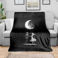 Skeleton Lover Dancing Under The Moon Dark Romantic Art Throw Blanket - Wonder Print Shop