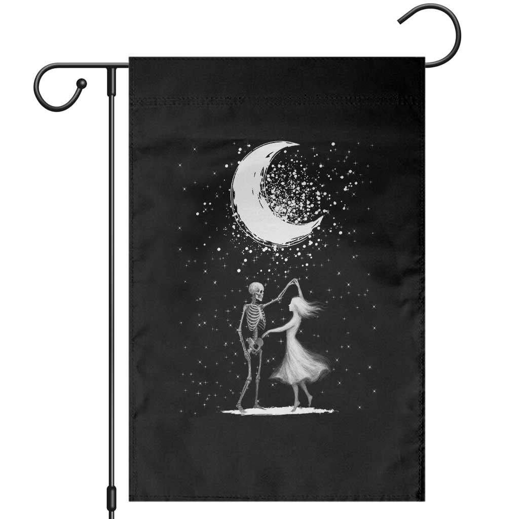 Skeleton Lover Dancing Under The Moon Dark Romantic Art Garden Flag - Wonder Print Shop