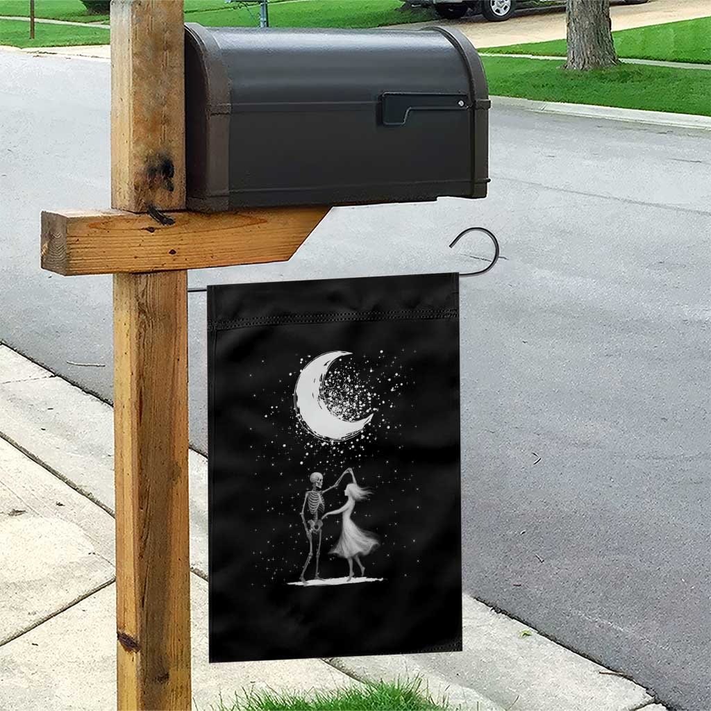 Skeleton Lover Dancing Under The Moon Dark Romantic Art Garden Flag - Wonder Print Shop