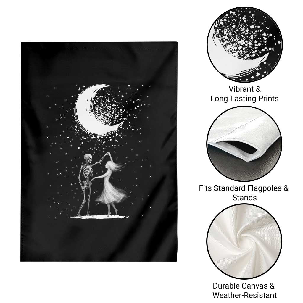 Skeleton Lover Dancing Under The Moon Dark Romantic Art Garden Flag - Wonder Print Shop