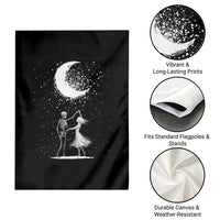 Skeleton Lover Dancing Under The Moon Dark Romantic Art Garden Flag - Wonder Print Shop
