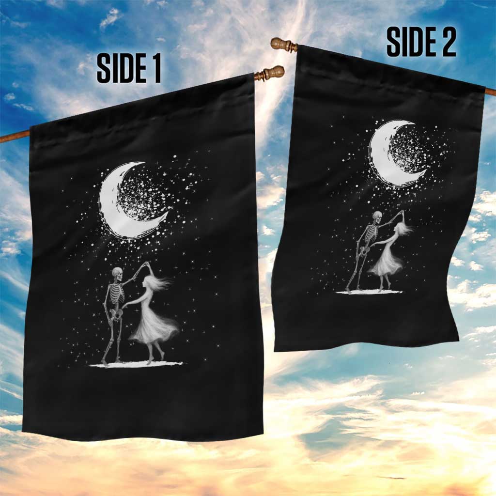 Skeleton Lover Dancing Under The Moon Dark Romantic Art Garden Flag - Wonder Print Shop