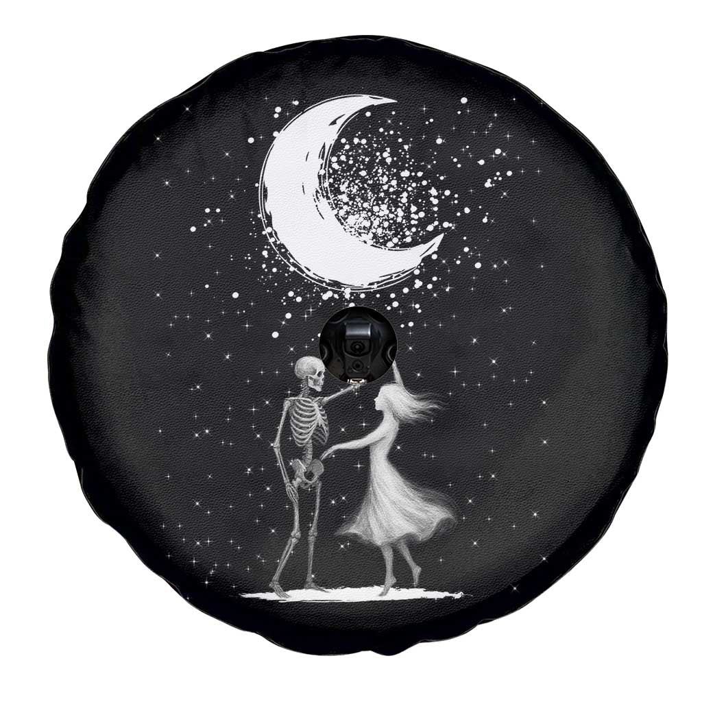 Skeleton Lover Dancing Under The Moon Dark Romantic Art Spare Tire Cover - Wonder Print Shop