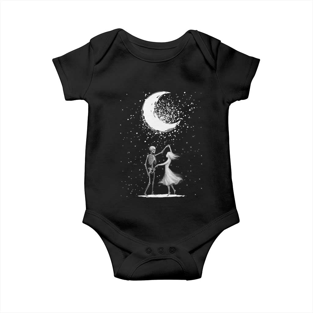 Skeleton Lover Dancing Under The Moon Dark Romantic Art Baby Onesie - Wonder Print Shop