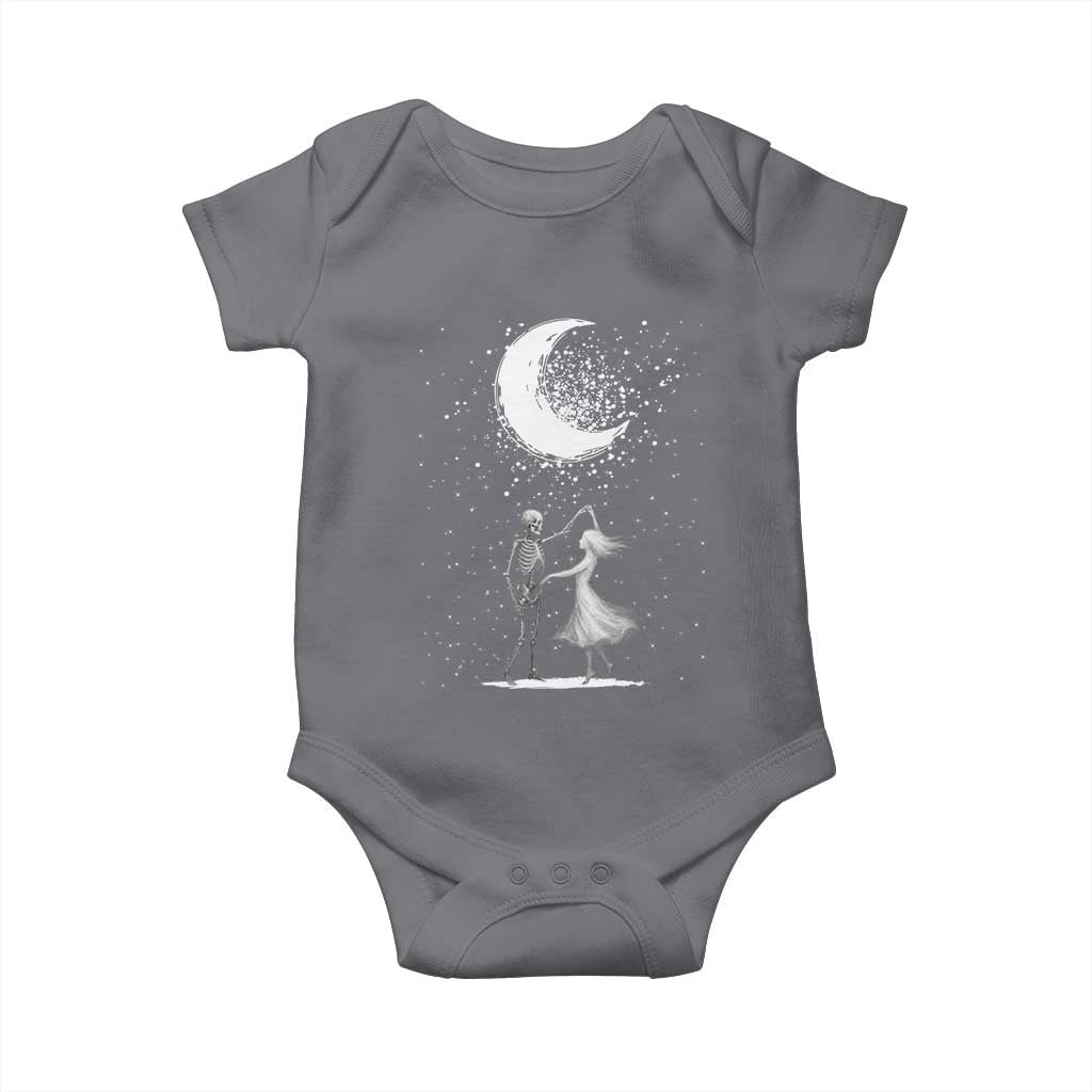 Skeleton Lover Dancing Under The Moon Dark Romantic Art Baby Onesie - Wonder Print Shop