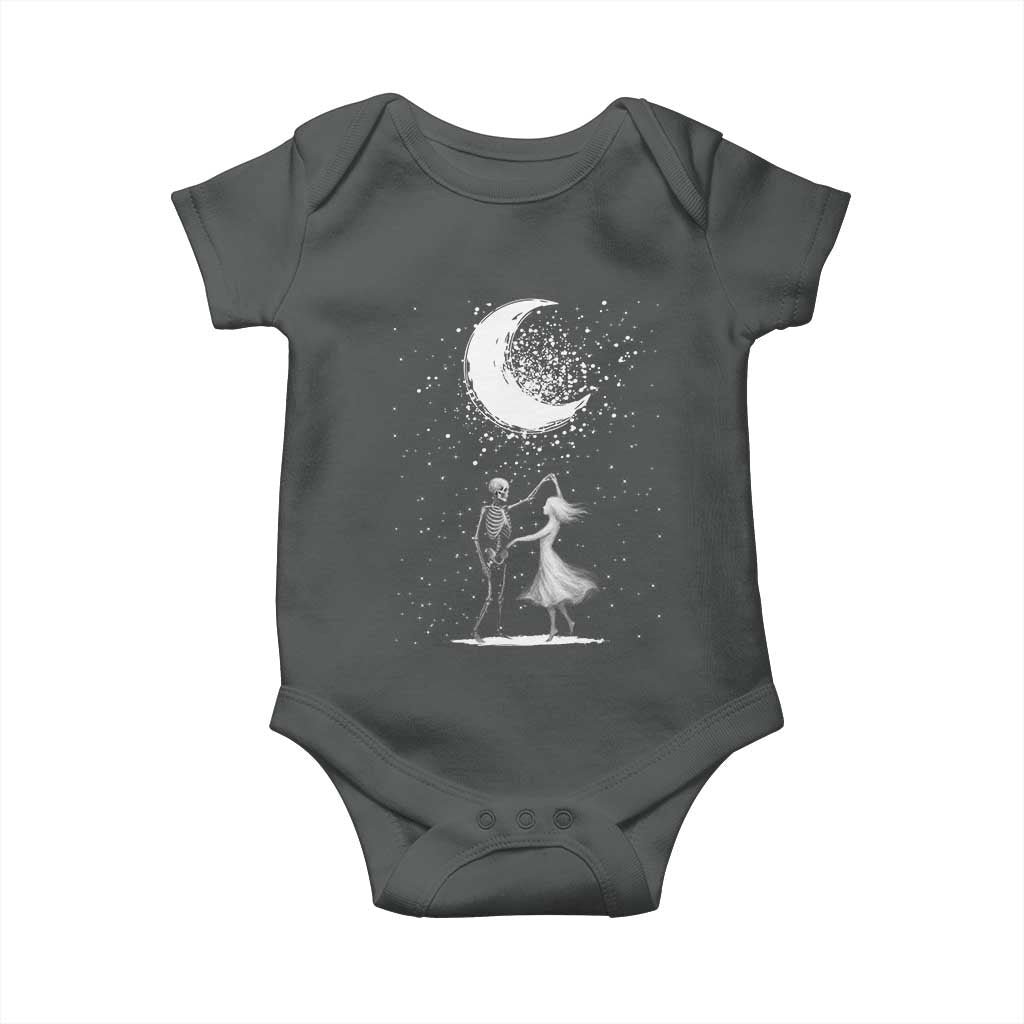 Skeleton Lover Dancing Under The Moon Dark Romantic Art Baby Onesie - Wonder Print Shop