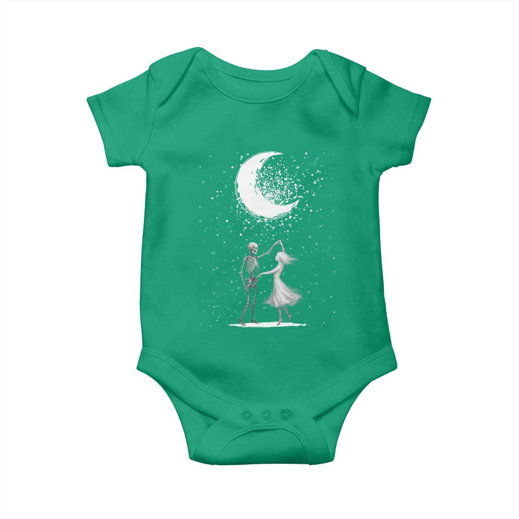 Skeleton Lover Dancing Under The Moon Dark Romantic Art Baby Onesie - Wonder Print Shop