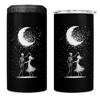 Skeleton Lover Dancing Under The Moon Dark Romantic Art 4 in 1 Can Cooler Tumbler