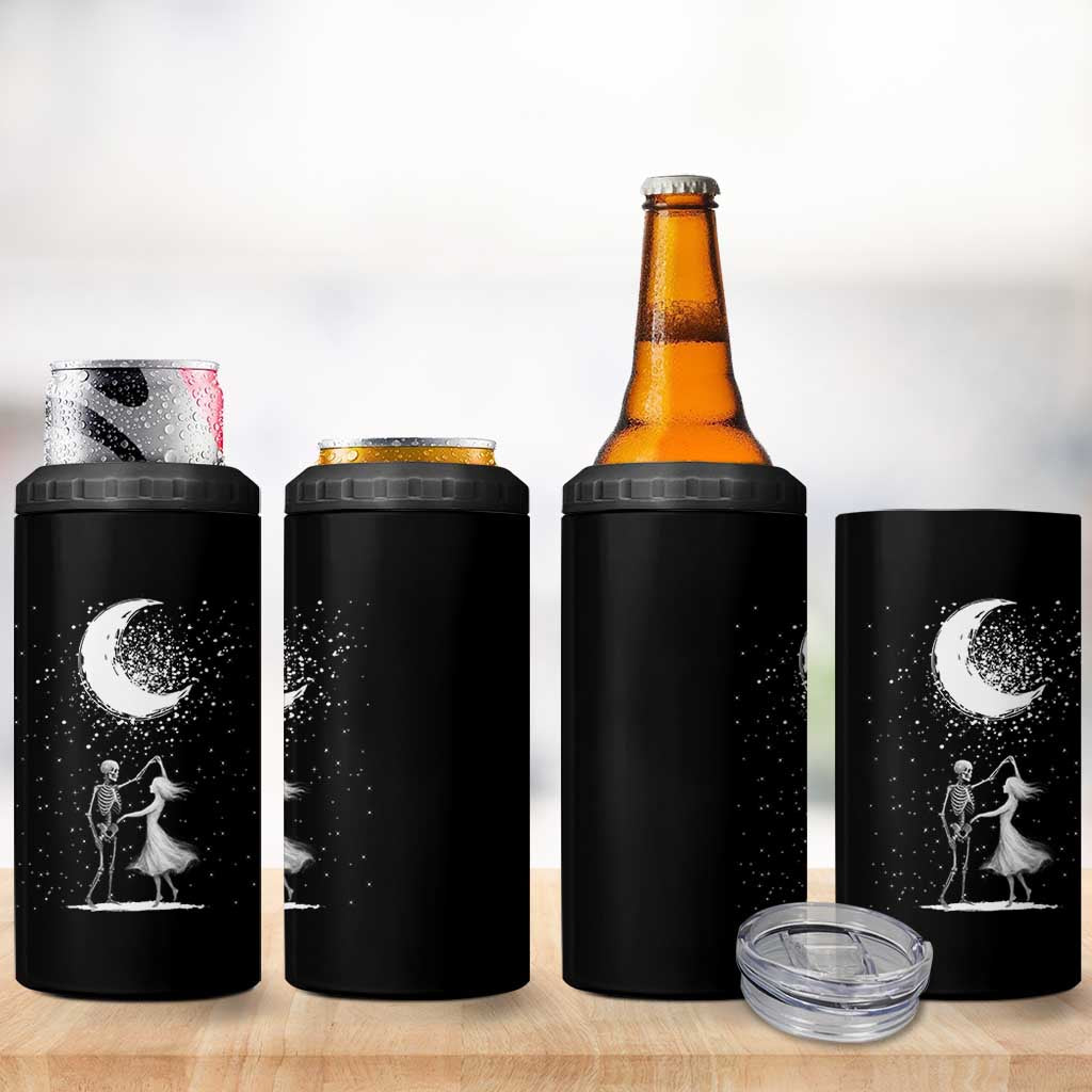 Skeleton Lover Dancing Under The Moon Dark Romantic Art 4 in 1 Can Cooler Tumbler