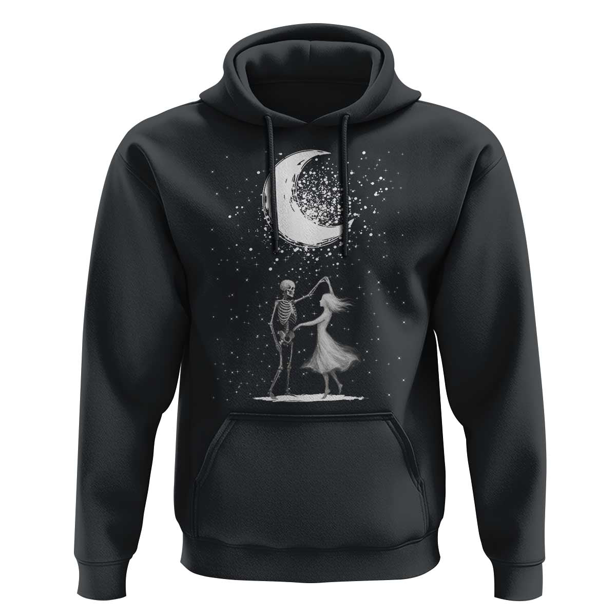 Skeleton Lover Dancing Under The Moon Dark Romantic Art Hoodie - Wonder Print Shop