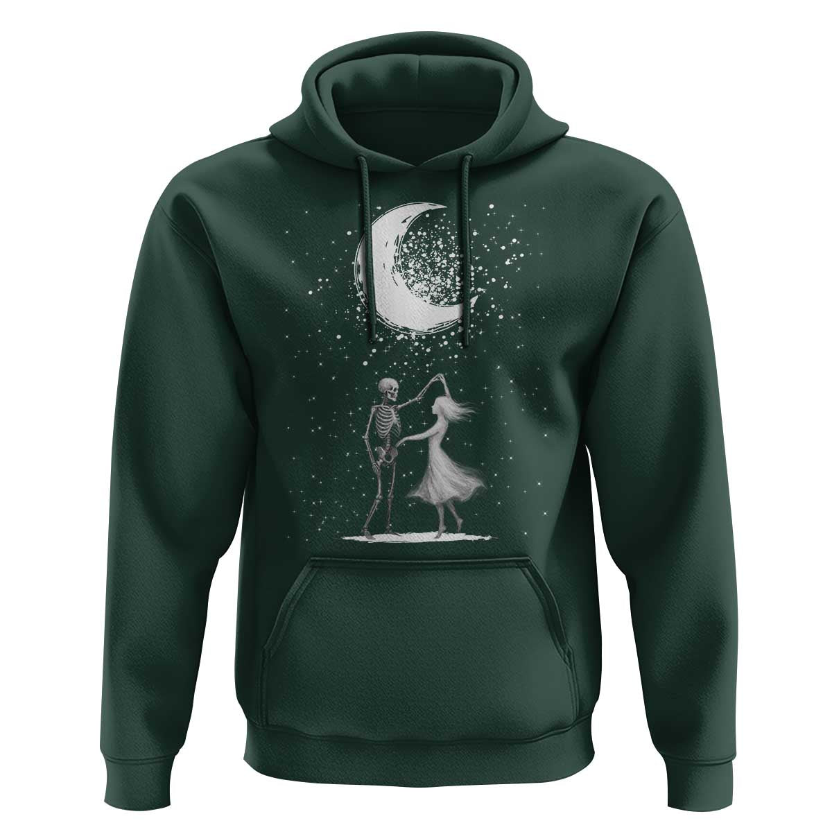 Skeleton Lover Dancing Under The Moon Dark Romantic Art Hoodie - Wonder Print Shop
