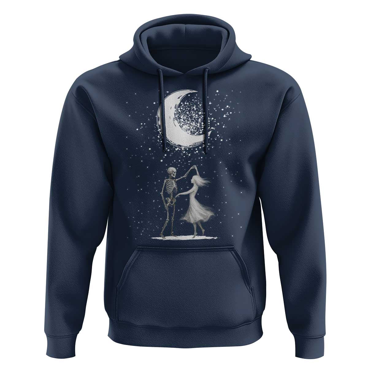 Skeleton Lover Dancing Under The Moon Dark Romantic Art Hoodie - Wonder Print Shop