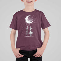 Skeleton Lover Dancing Under The Moon Dark Romantic Art T Shirt For Kid - Wonder Print Shop