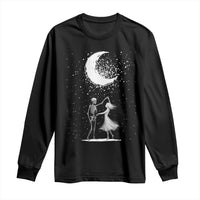 Skeleton Lover Dancing Under The Moon Dark Romantic Art Long Sleeve Shirt - Wonder Print Shop