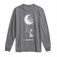 Skeleton Lover Dancing Under The Moon Dark Romantic Art Long Sleeve Shirt - Wonder Print Shop