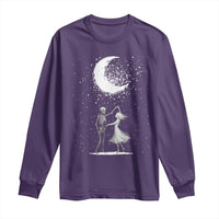 Skeleton Lover Dancing Under The Moon Dark Romantic Art Long Sleeve Shirt - Wonder Print Shop