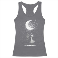 Skeleton Lover Dancing Under The Moon Dark Romantic Art Racerback Tank Top - Wonder Print Shop