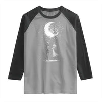 Skeleton Lover Dancing Under The Moon Dark Romantic Art Raglan Shirt - Wonder Print Shop