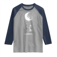 Skeleton Lover Dancing Under The Moon Dark Romantic Art Raglan Shirt - Wonder Print Shop