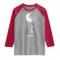 Skeleton Lover Dancing Under The Moon Dark Romantic Art Raglan Shirt - Wonder Print Shop