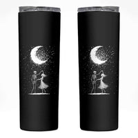 Skeleton Lover Dancing Under The Moon Dark Romantic Art Skinny Tumbler