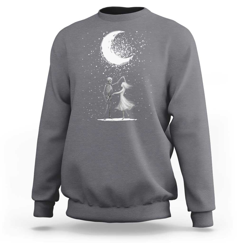Skeleton Lover Dancing Under The Moon Dark Romantic Art Sweatshirt - Wonder Print Shop
