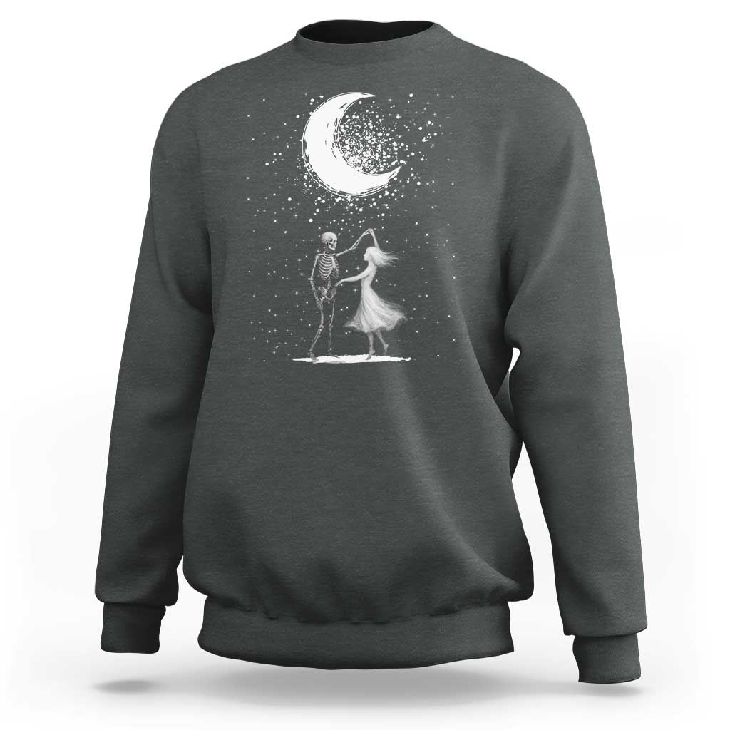 Skeleton Lover Dancing Under The Moon Dark Romantic Art Sweatshirt - Wonder Print Shop