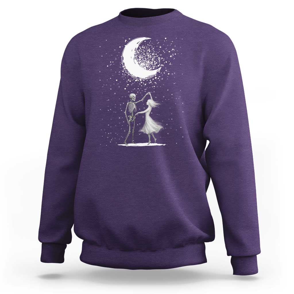 Skeleton Lover Dancing Under The Moon Dark Romantic Art Sweatshirt - Wonder Print Shop