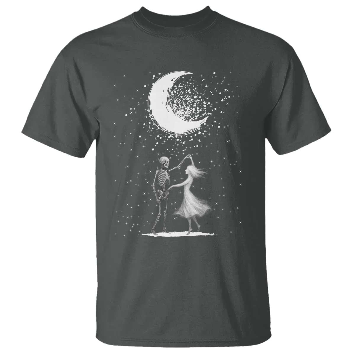 Skeleton Lover Dancing Under The Moon Dark Romantic Art T Shirt - Wonder Print Shop