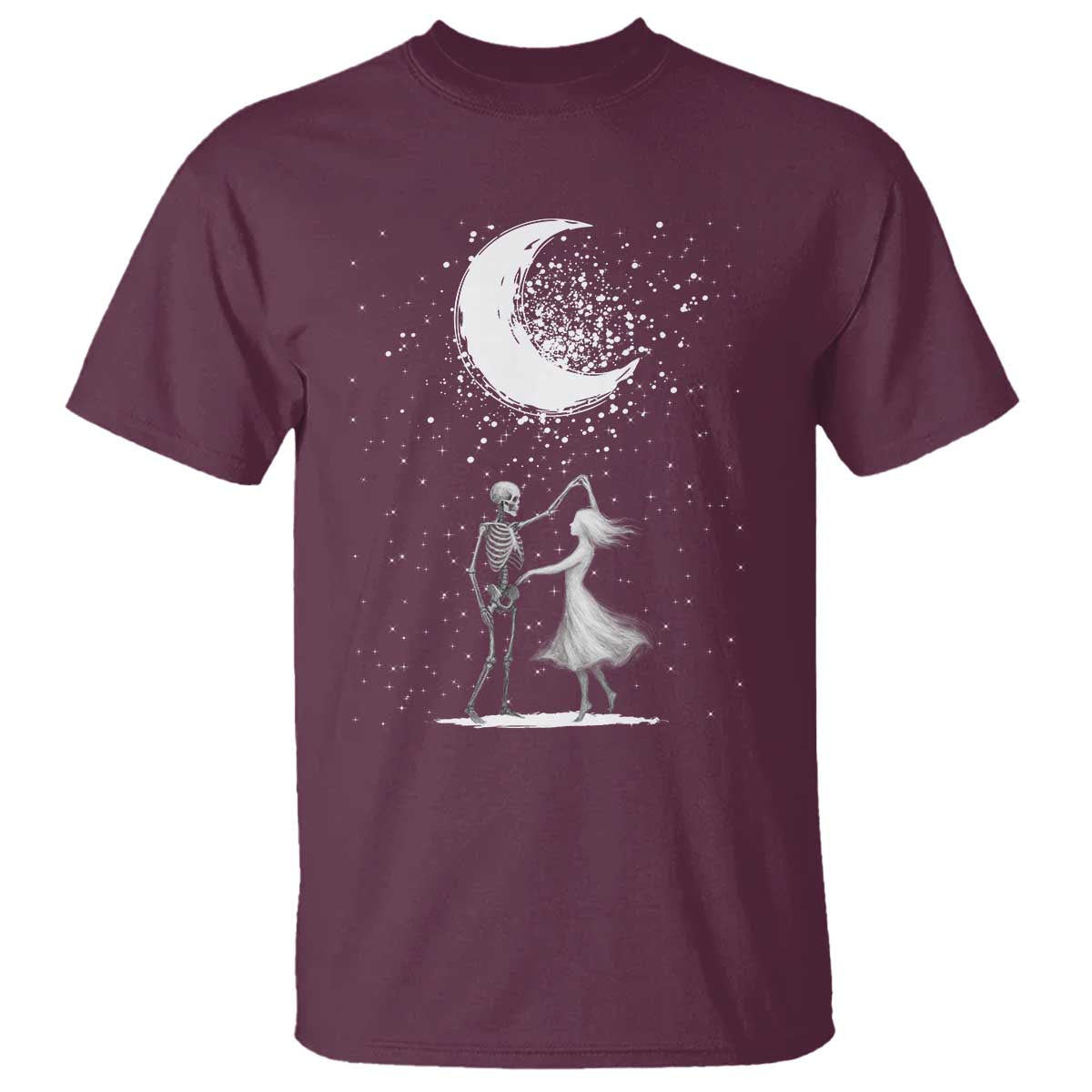 Skeleton Lover Dancing Under The Moon Dark Romantic Art T Shirt - Wonder Print Shop