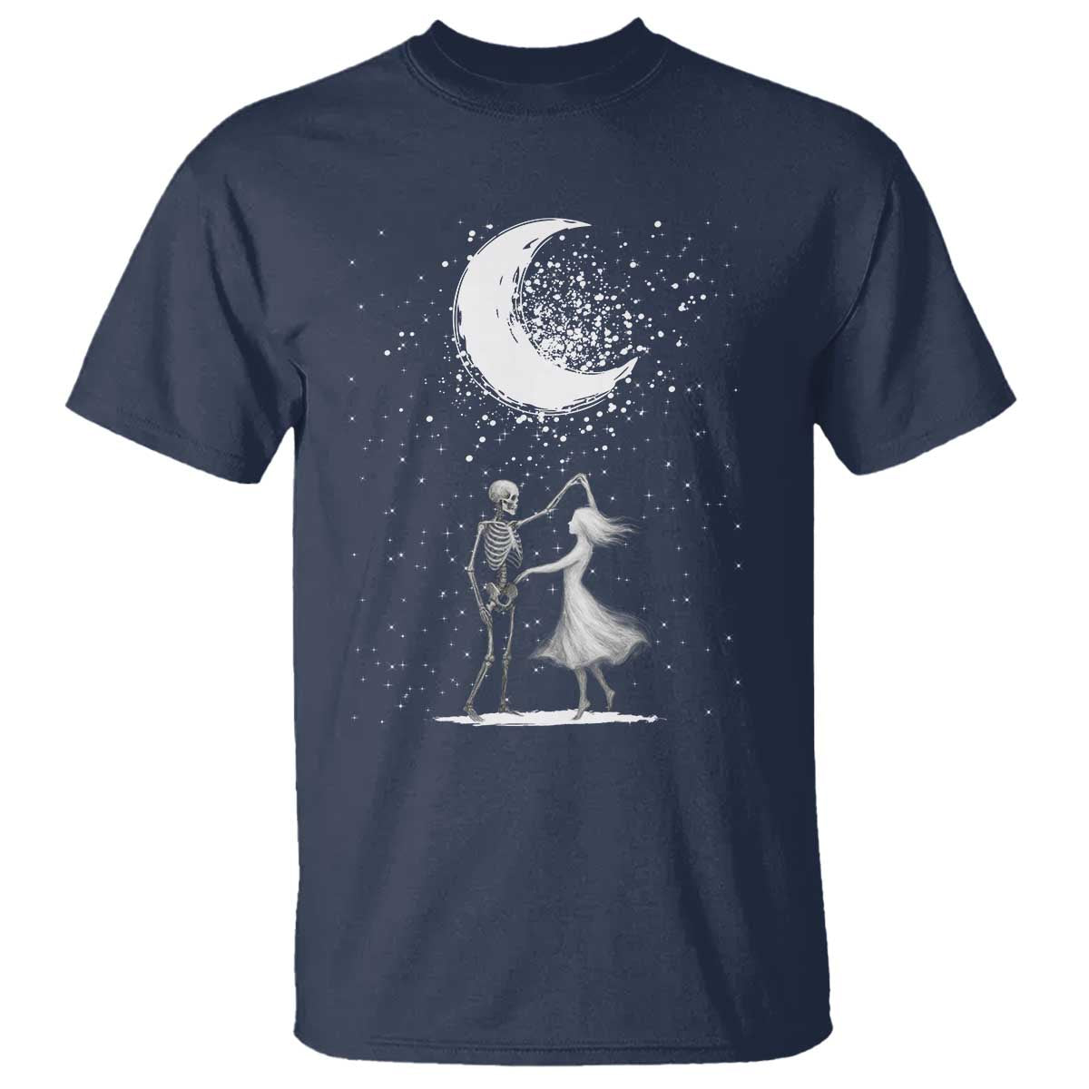 Skeleton Lover Dancing Under The Moon Dark Romantic Art T Shirt - Wonder Print Shop