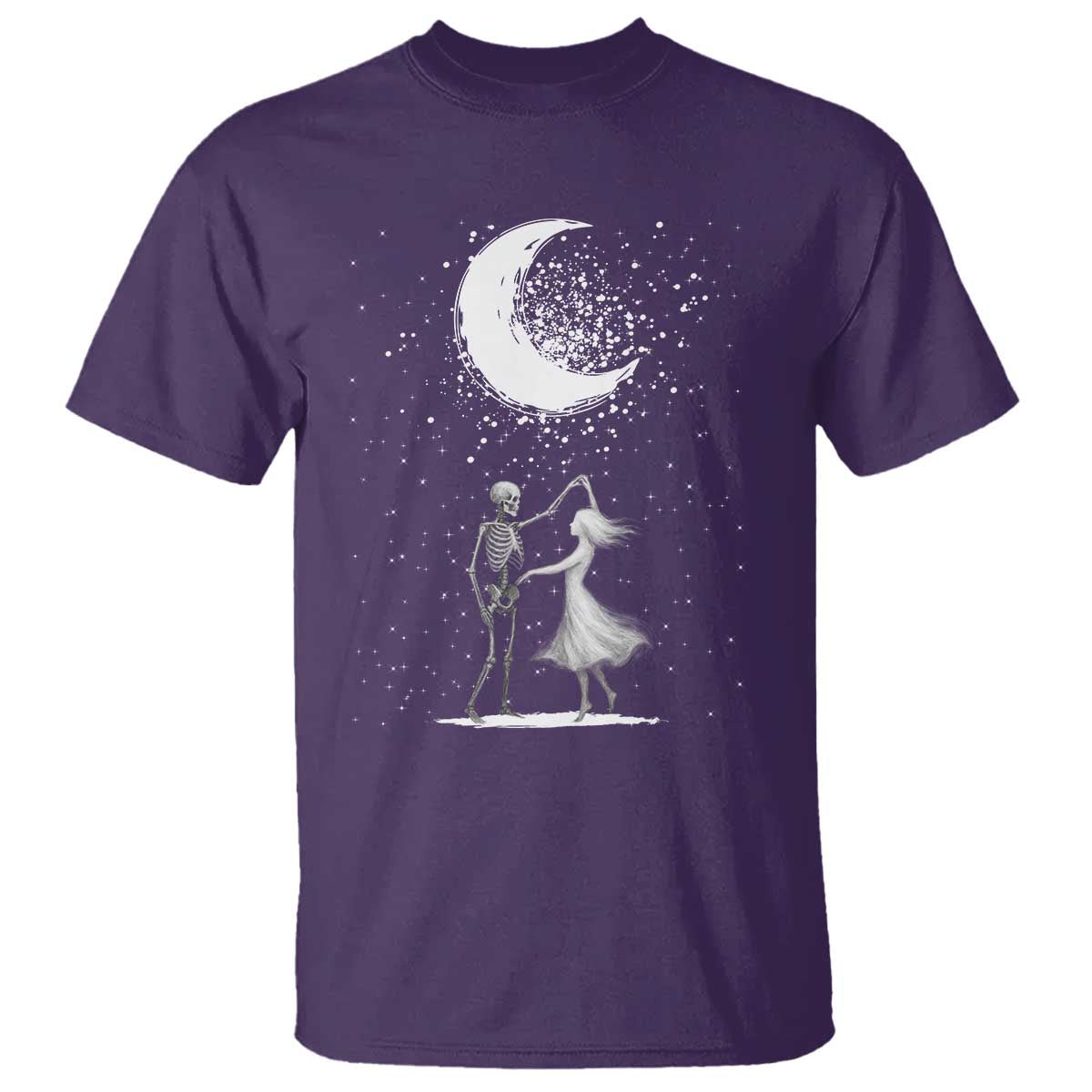Skeleton Lover Dancing Under The Moon Dark Romantic Art T Shirt - Wonder Print Shop