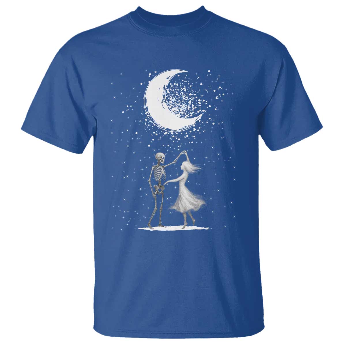 Skeleton Lover Dancing Under The Moon Dark Romantic Art T Shirt - Wonder Print Shop