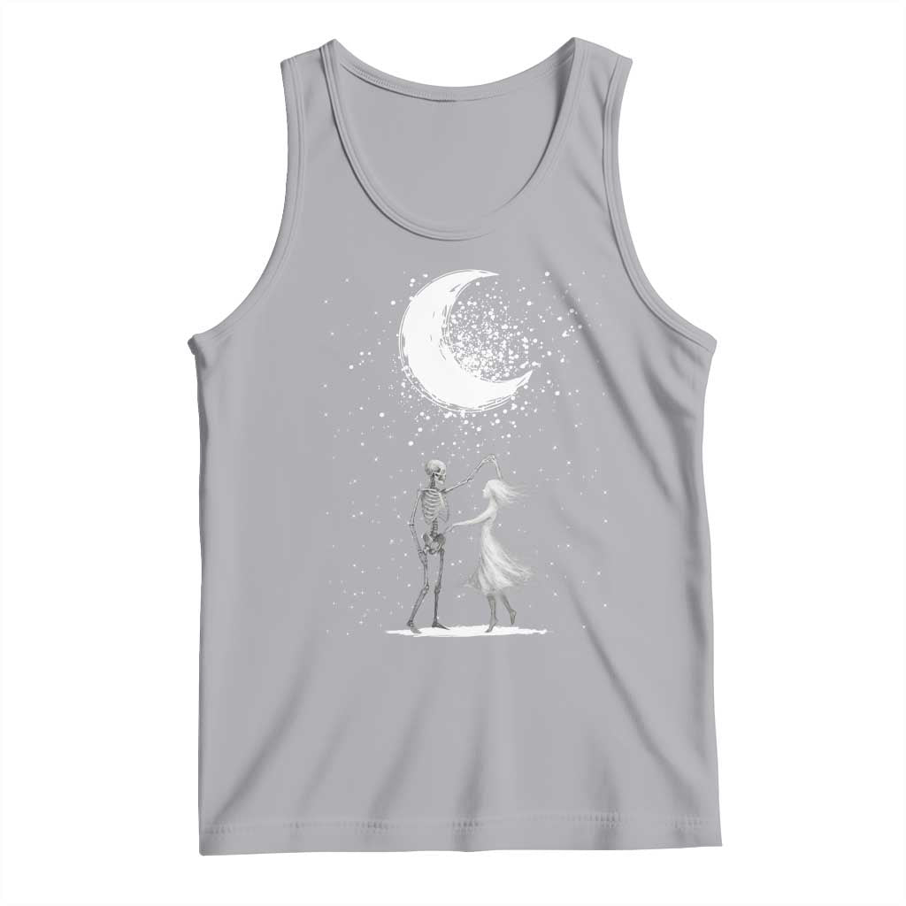 Skeleton Lover Dancing Under The Moon Dark Romantic Art Tank Top - Wonder Print Shop