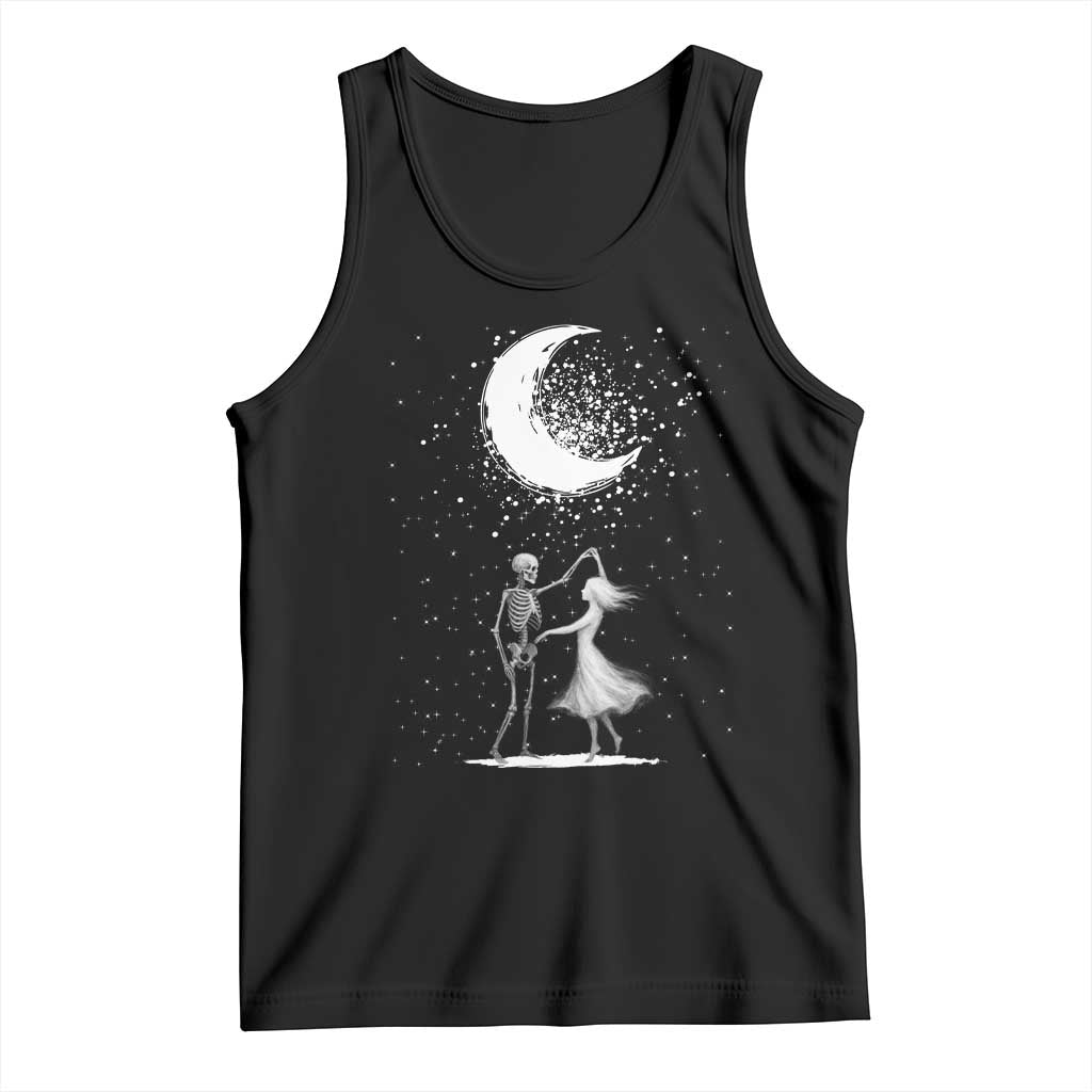 Skeleton Lover Dancing Under The Moon Dark Romantic Art Tank Top - Wonder Print Shop