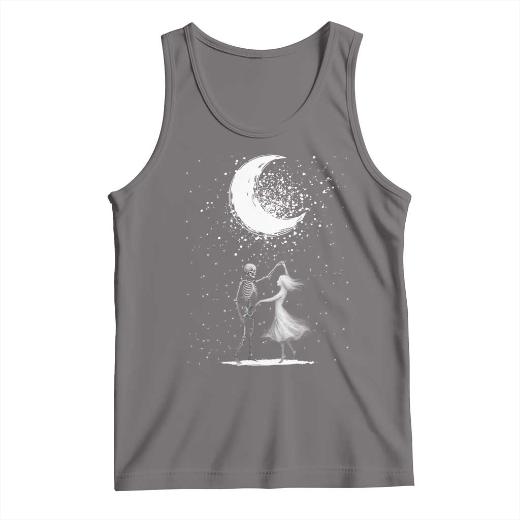 Skeleton Lover Dancing Under The Moon Dark Romantic Art Tank Top - Wonder Print Shop