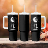 Skeleton Lover Dancing Under The Moon Dark Romantic Art Tumbler With Handle