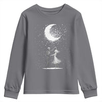 Skeleton Lover Dancing Under The Moon Dark Romantic Art Youth Sweatshirt - Wonder Print Shop