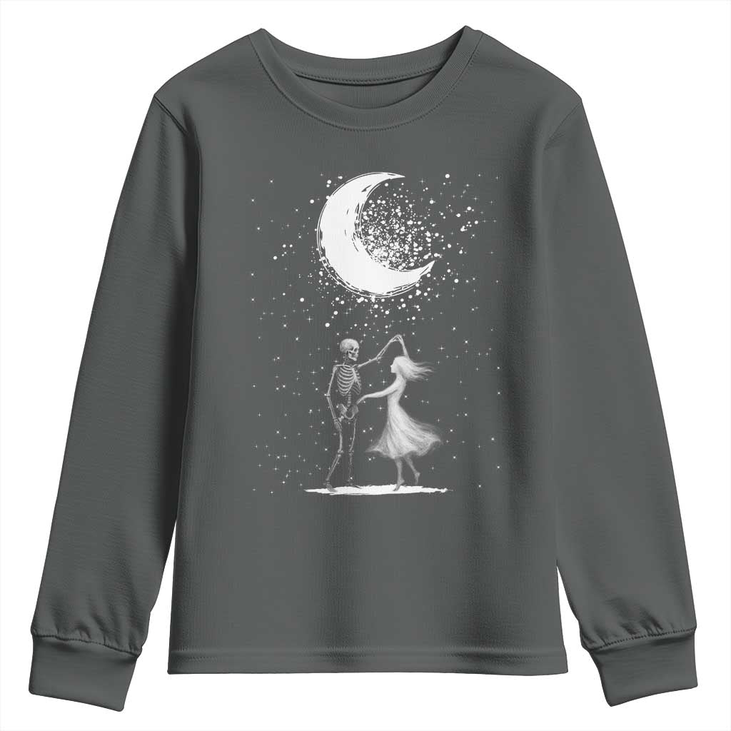 Skeleton Lover Dancing Under The Moon Dark Romantic Art Youth Sweatshirt - Wonder Print Shop
