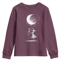 Skeleton Lover Dancing Under The Moon Dark Romantic Art Youth Sweatshirt - Wonder Print Shop