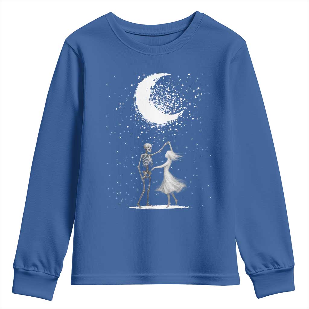 Skeleton Lover Dancing Under The Moon Dark Romantic Art Youth Sweatshirt - Wonder Print Shop