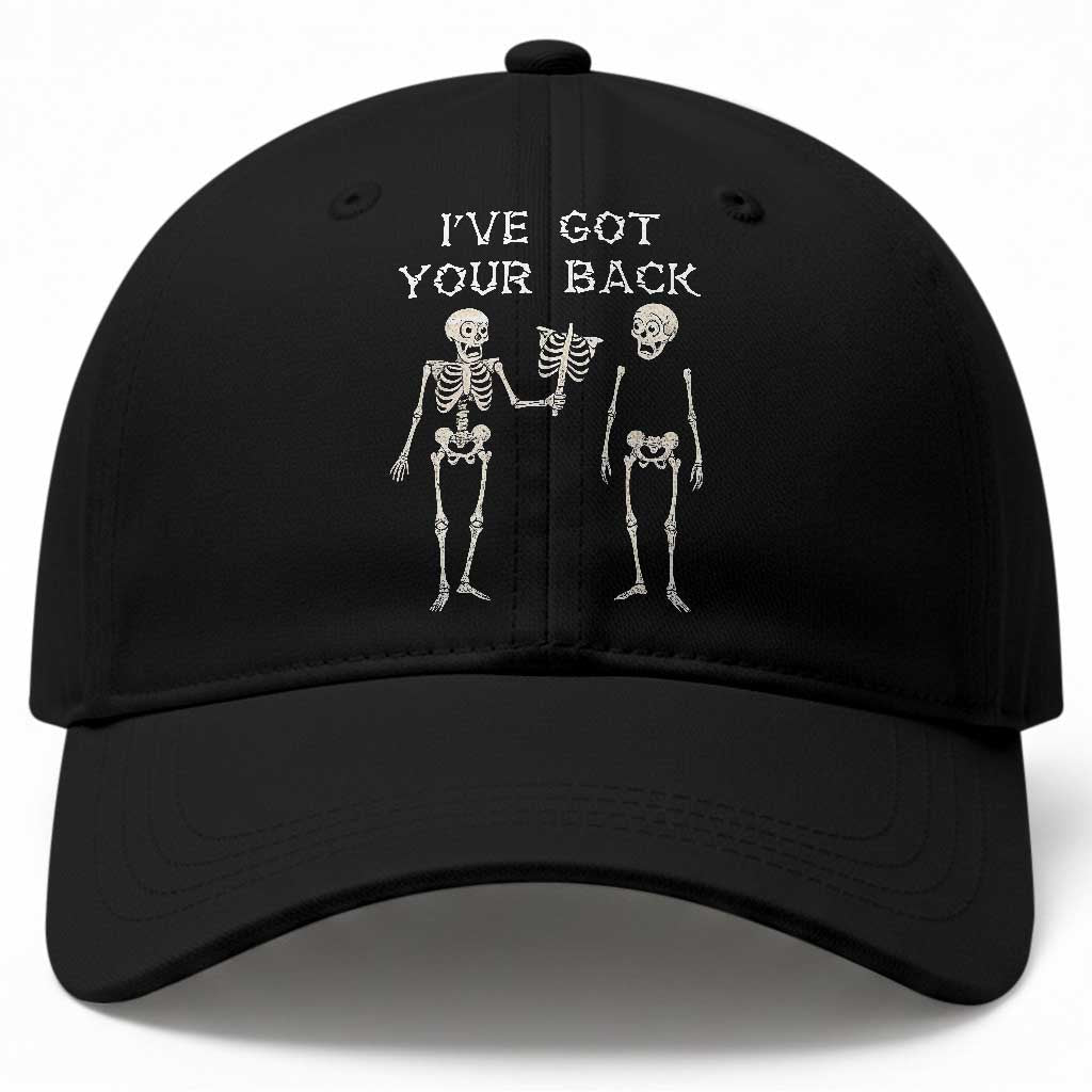 Funny Skeleton Baseball Cap I Have Got Your Back Bone Pun