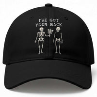 Funny Skeleton Baseball Cap I Have Got Your Back Bone Pun