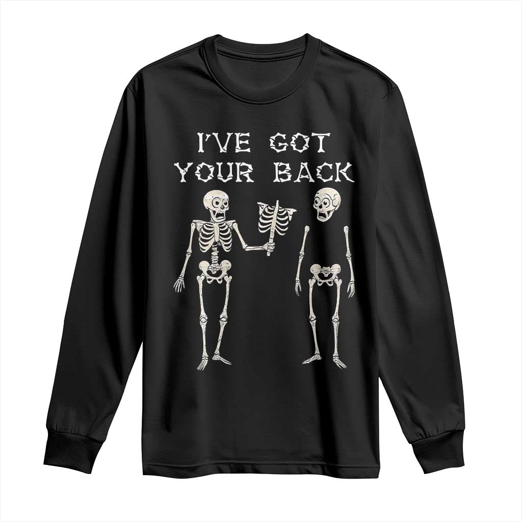 Funny Skeleton Long Sleeve Shirt I Have Got Your Back Bone Pun - Wonder Print Shop