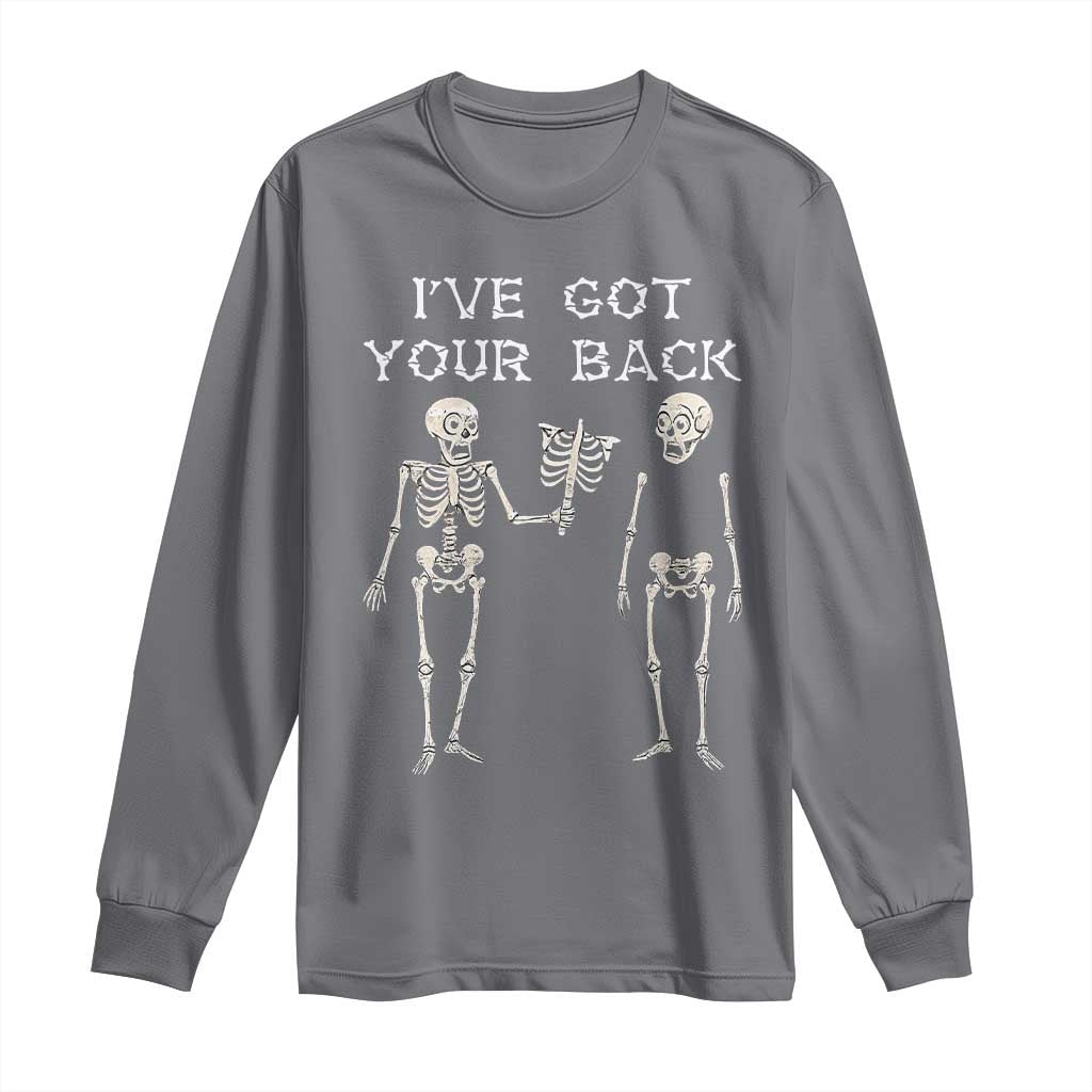 Funny Skeleton Long Sleeve Shirt I Have Got Your Back Bone Pun - Wonder Print Shop