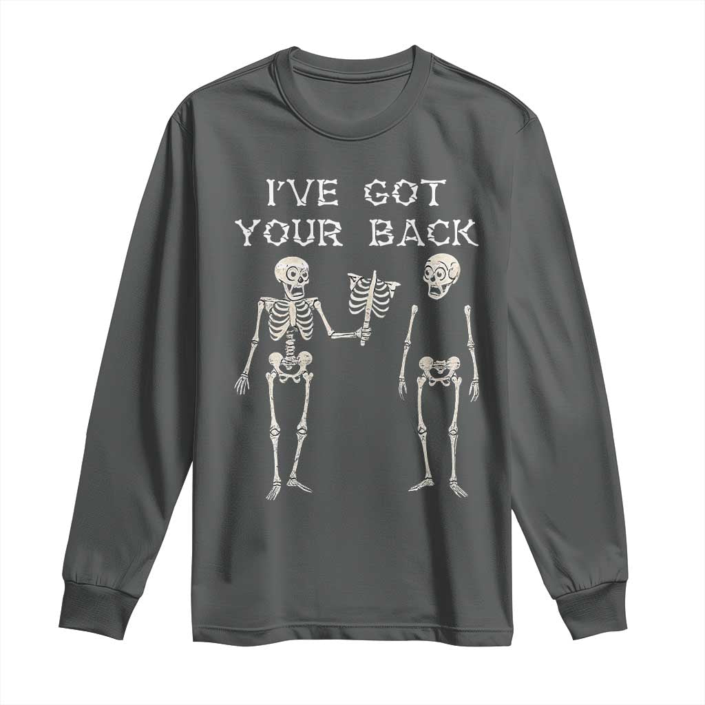 Funny Skeleton Long Sleeve Shirt I Have Got Your Back Bone Pun - Wonder Print Shop