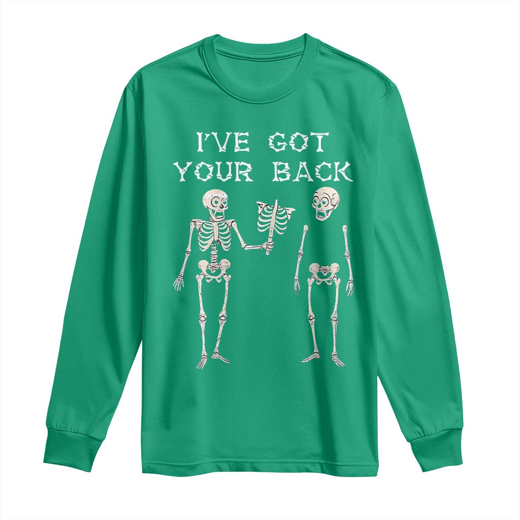 Funny Skeleton Long Sleeve Shirt I Have Got Your Back Bone Pun - Wonder Print Shop