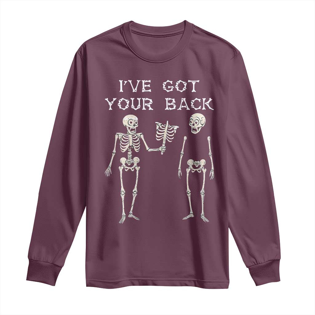Funny Skeleton Long Sleeve Shirt I Have Got Your Back Bone Pun - Wonder Print Shop