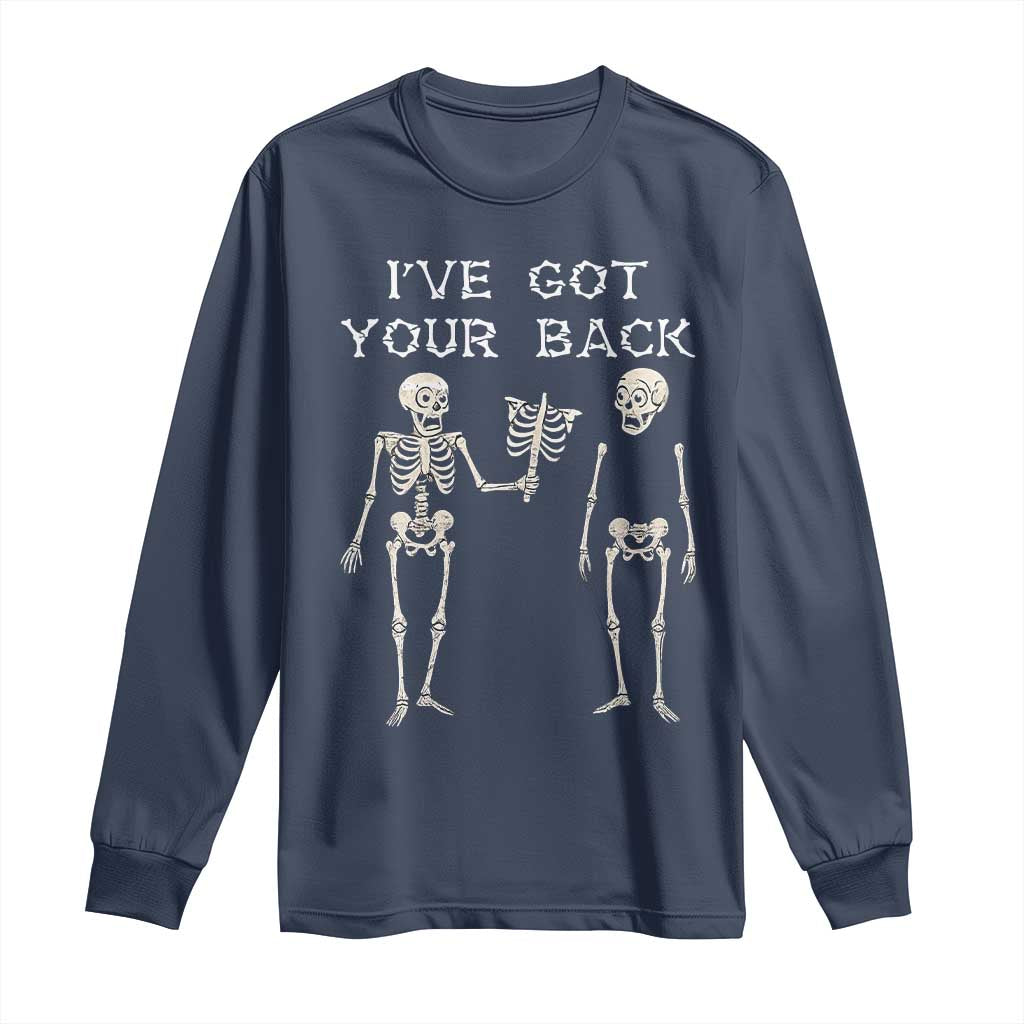Funny Skeleton Long Sleeve Shirt I Have Got Your Back Bone Pun - Wonder Print Shop